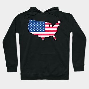 Watercolor American Flag Map Hoodie